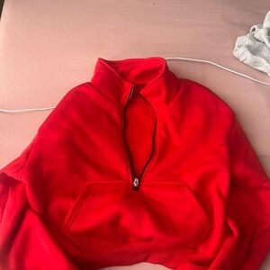 Red Half-Zip Pullover